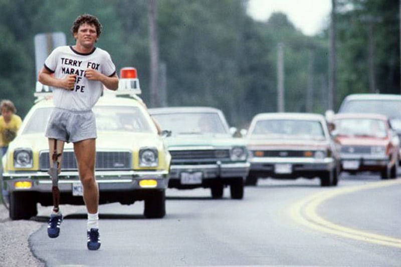 Terry Fox, running the Marathon of Hope